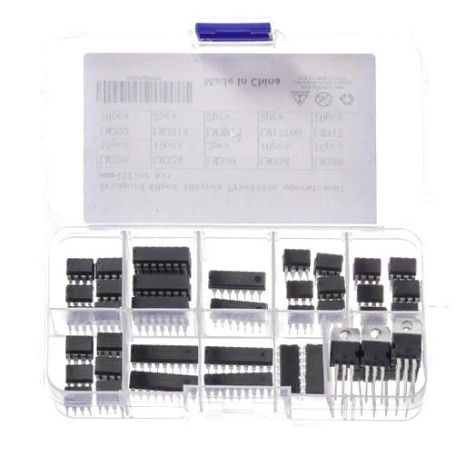 Bridgold 68pcs 10kinds Precision Operational Amplifier and Adjustable Positive Voltage Regulator kit,Including:LM258,LM324,LM339,LM358,LM386,LM393,LM3914,LM3915,LM13700,LM317.