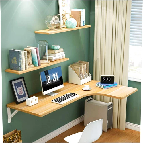 RXBFD Corner Folding Wall Table Wall Mounted Drop Leaf Table, Kitchen Dining Table, Home Office Computer & Children Desk, 10 Sizes