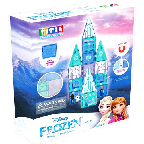 Tytan Tiles Official Disney Licensed Frozen Castle Magnetic Tiles Building Set, Powerful STEM/STEAM Learning Workbook, Creative Architectural Play, Shape & Pattern Recognition, Ages 3 and Up