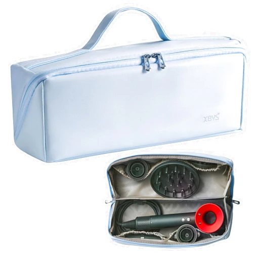 Veki Travel Storage Case for Dyson Airwrap Styler, Large Opening Travel Storage Bag Compatible for Shark Flexstyle Air Styling & Drying System, Portable Carrying Organizer for Hair Curler (Blue)