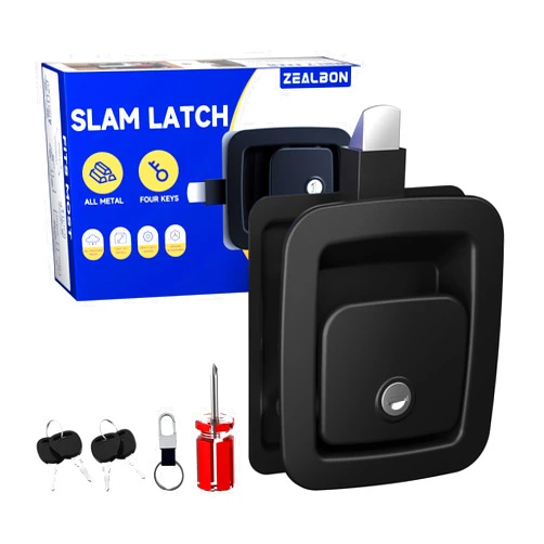 ZEALBON RV Compartment Door Latch,Slam Latch,RV Storage Door Latch,RV Door Latch,Luggage Compartment Locks,All Metal Heavy Duty Baggage Door Lock,ONLY FITS 3.9''x 3.3'' Lock Hole & 1.25''-2'' Thick Doors