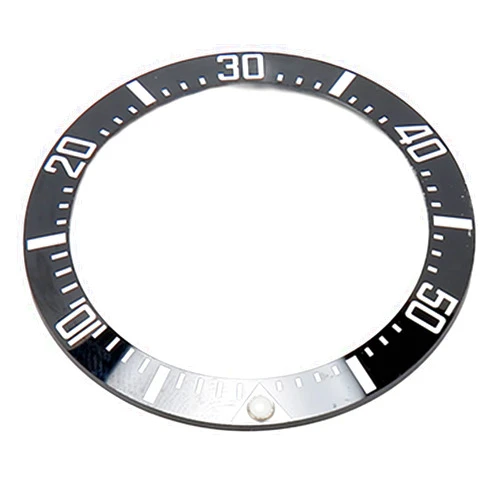 ZJchao Watch Bezel Insert, 40mm Ceramic Watch Bezel Ring Repair Replacement Accessory for Watchmaker (White Character Black Back)