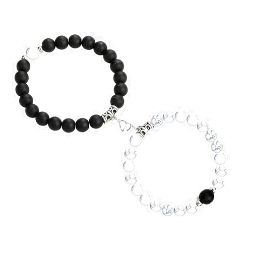 Modpide 2 Pcs Magnetic Couples Bracelets for Women Men Matching Distance Relationship Bracelets for Boyfriend Girlfriend