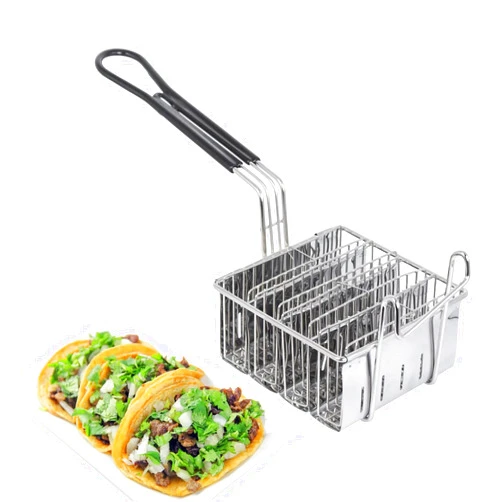 Sonhomay Taco Fryer Basket, Taco Shell Fryer, 4 Shells Deep Fryer Taco Holders with Detachable Handle, Taco Shell Maker for Baking Fryer Air Frying Kitchen Cooking Tools