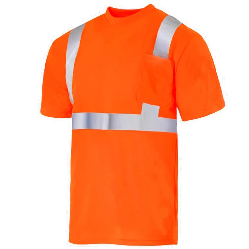 JORESTECH Safety Shirt High Visibility Reflective Orange Short Sleeve with Front Pocket ANSI Class 2 Type R