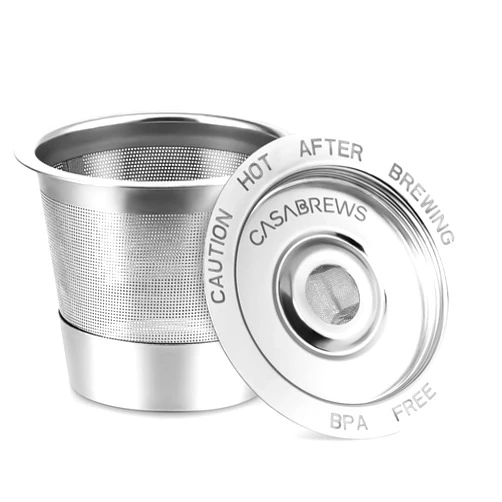 CASABREWS Reusable K Cups Coffee Pods for Keurig, Universal Stainless Steel Refillable Reusable K Cup Coffee Filters Compatible with Keurig 1.0 Coffee Machines, Eco-Friendly, BPA-Free