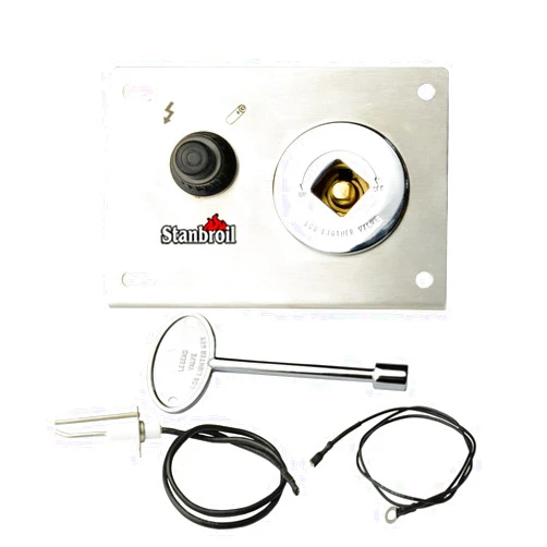 Stanbroil Fire Pit Gas Burner Spark Ignition Kit – Including Push Button Igniter Gas Shut-Off Valve with Key