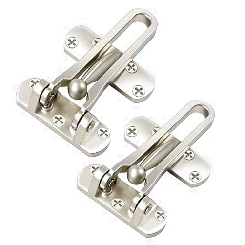 TXENCEX 【2 Pack 】Home Security Door Lock, Front Door Locks for Kids, Home Reinforcement Lock for Swing-in Doors, Latch Guard Clasp,Thicken Solid Aluminium Alloy, Night Lock to Defend Your Home