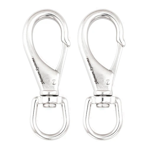 Shonan.Systems SHONAN Large Stainless Steel Swivel Snap Hooks, 2 Pack 4.6 Inch Heavy Duty Boat Hooks, Large Spring Clips for Boat Anchor Ropes and Cables