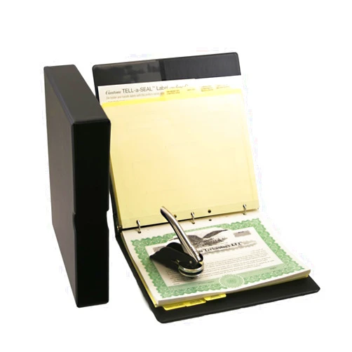 Blumberg's Law Products LLC Kit with Limited Liability Company Records Binder, Company Seal, Printed Membership Certificates with Full-Page Stubs, Blank Minute Paper and More, from Blumberg Black Beauty Model (Black)