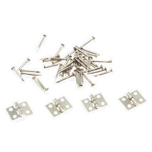 OZXNO Mini Retro Copper Hinges 30 Pcs Antique Jewelry Box Hinges with Screws for Gift Case Dollhouse Cabinet DIY Model(8 x 10 mm, Silver)