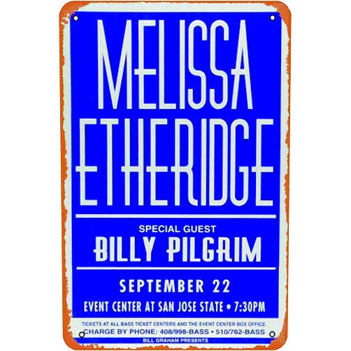 Tuiffopl Melissa Etheridge Metal Tin Sign Outdoor Indoor Wall Panel Retro Vintage Poster 8x12 Inch