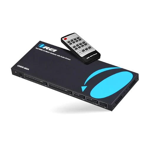OREI 4K HDMI Matrix Switch 4 X 2, Switcher 18G UltraHD with Arc Supports Upto 4K @ 60Hz & 1080P IR Audio Extractor Arc EDID HDCP 2.- Remote Control - Full Matrix Selection