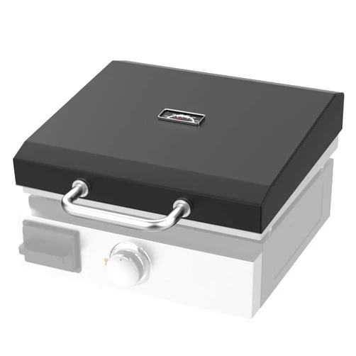 LS'BABQ Hard Cover Hood for Blackstone 1971 1832 1814 1900 1650 1819 2142 1945 1939 1867 1939 Black Powder Coated Steel Hinged Lid with Temperature Gauge for Pit Boss Camp Chef 17