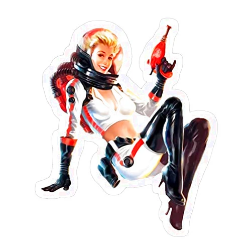 MIGGY ZE DESIGNS Set of 3 - Nuka Pinup Rocket Cola Fallout Girls Gamer Retro Sticker - Vinyl Decal for Cars, Trucks, Laptops, Water Bottles, Windows, Tumblers, Cell Phones Etc