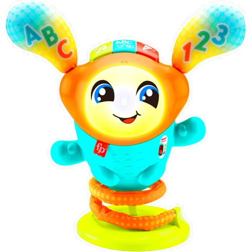Fisher-Price Baby & Toddler Learning Toy DJ Bouncin’ Beats with Music Lights & Bouncing Action for Ages 9+ Months, Multilanguage Version