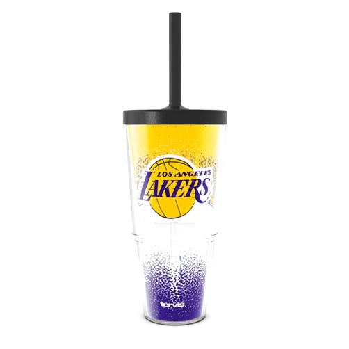Tervis NBA Los Angeles Lakers - Defend Made in USA Double Walled Insulated Tumbler Travel Cup Keeps Drinks Cold & Hot, 24oz with Straw Lid, Classic