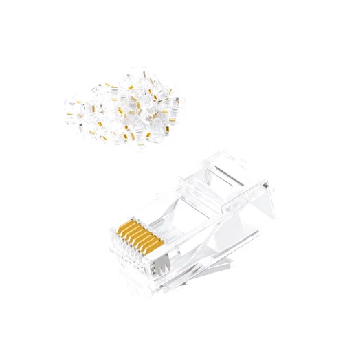 CableCreation Cat6 RJ45 Connectors, 100-PACK Cat6 RJ45 Ends, Ethernet Cable Crimp Connectors UTP Network Plug for Solid Wire and Standard Cable, Transparent
