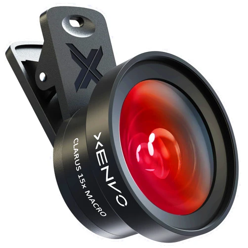 Xenvo Pro Lens Kit for iPhone and Android, Macro and Wide Angle Lens with LED Light and Travel Case Black