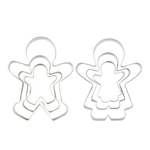 SOSOHOME Funny Gingerbread Man Cookie Cutters, Boy and Girl Cookie Cutter Set Molds, 6 Piece