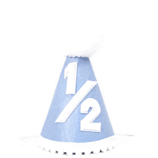 YOUAME Boys Blue Half Birthday Cake Smash Outfit - Six Months Baby Party Crown Hat and Photo Props