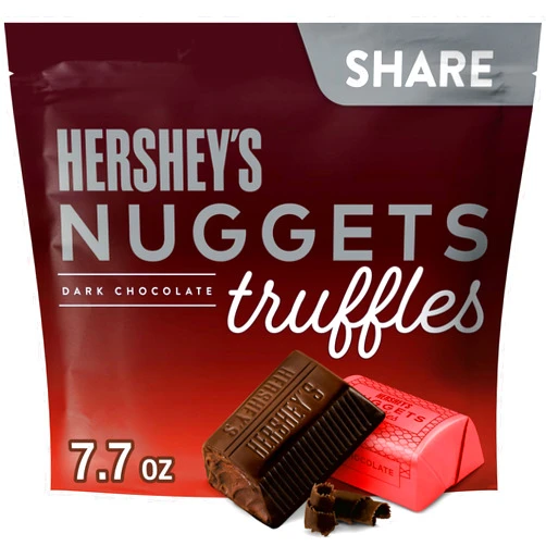 HERSHEY'S NUGGETS Dark Chocolate Truffles, Candy Share Pack, 7.7 oz