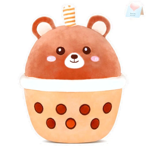 CozyWorld Bear Boba Tea Plush,Boba Bear Plush Pillow,Cute Bubble Tea Bear Stuffed Animal,Soft Boba Bear Plushie,Pearl Milk Tea Plush Toy Birthday Christmas Valentines Gifts for Kids (Brown,12 inch)
