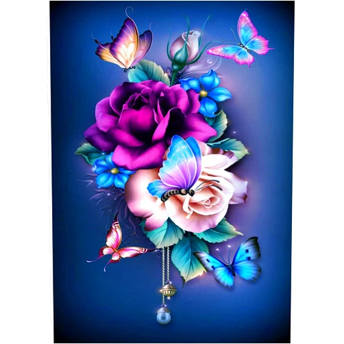 DOTZSO Diamond Painting Diamond Painting Kits for Adults,DIY 5D Round Full Drill Butterfly Flowers Diamond Art,Very Suitable for Home Leisure and Wall Decoration 11.8x15.7 (Inches) Adult 5d Diamond Painting