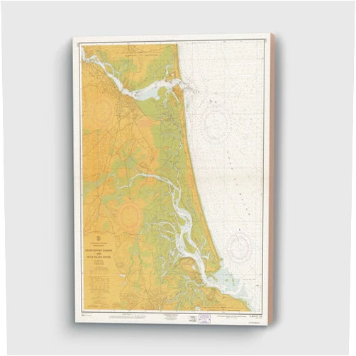 MG Global Vinage Hanging Canvas Print of Newburyport Harbor & Plum Island Sound 1965 Massachusetts Harbors 213 | 8x12 12x18 16x24 20x30 24x36 Historical City Wall Art Gift | Antique Home Office Decor