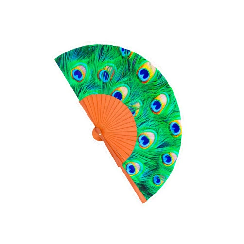 CM CONCHITA MENÉNDEZ Wood and fabric folding handheld fan. Handmade in Spain, elegant and modern design. Perfect gift for summer