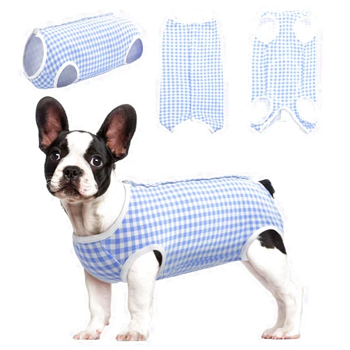 Kuoser Surgical Recovery Suit for Dogs Cats, Pet T-Shirt After Surgery Wear for Dogs, Dog Professional Recovery Suit Comfortable E Collar Alternative, Prevent Licking Onesies Pet Surgery Recovery Suit