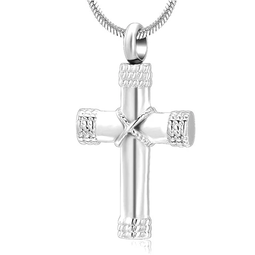 Minicremation Rope Winding Cross Cremation Ashes Urn Pendant Necklace Memorial Keepsake Jewelry Lord’s Prayer Cross Ashes Necklaces