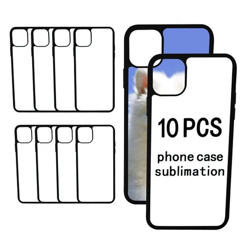 OKBA 10 PCS Sublimation Blank Phone Case for iPhone 15 Pro Max 6.7 Inch ，matte black Soft Shockproof DIY Customize Heat Press Rubber Protective Case