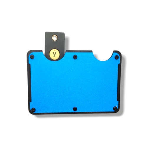 Handmade Wallet for YubiKey 5C NFC Case and Cards | Wallet YubiKey NFC Fido Case | Customizable Logo or Name | yubikey Usb-A or Usb-C protective case | Yubico (USB-C, Blue)