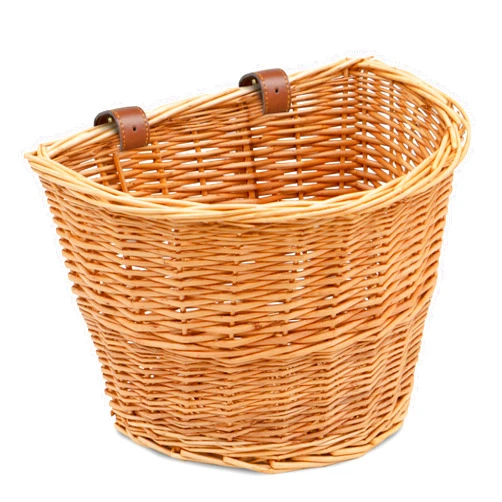 ProSource Wicker Bike Basket Front Cargo for Women and Men, Fits Most Bicycles, Beach Cruisers, Stationary Equipment, and Ebikes, Light Brown