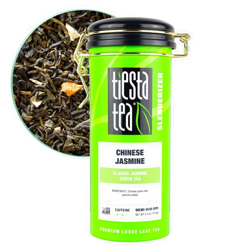 Tiesta Tea - Chinese Jasmine, Classic Jasmine Green Te, Premium Loose Leaf Tea Blend, Medium Caffeinated Green Tea, 50 Cups - 4.5 Ounce Refillable Tin