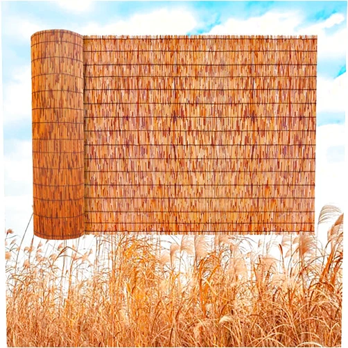 ZGDXPLA Natural Reedhead Rolls Outdoor Privacy Fence 1.6x3.3ft 2x10ft 2.3x14ft 3x20ft 4x26ft 6x26ft Bamboo Screen Divider Decorative Fences Breathable/Sun Protection for Garden Indoor Patio Porch (Color : He