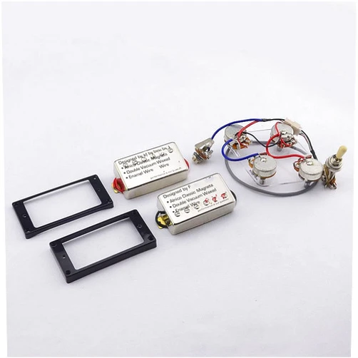 SHUNTIAN Alnico Humbucker Standard Electric Guitar 1 Set Nickel Gold Pickup Guitar humbucker Pickup (Color : All Kit BK CR)