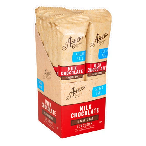 Asher's Chocolates, Sugar Free Bars, Small Batches of Kosher Candy, Family Owned Since 1892, Keto Chocolate (12 Bars, Milk Chocolate)