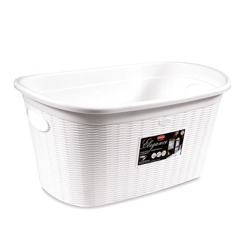 Stefanplast Elegance Basket, Plastic, White, 38 x 58 x 28 cm
