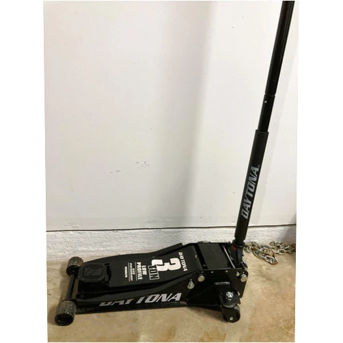 Daytona 3 ton Steel Heavy Duty Low Profile Floor Jack with Rapid Pump - Black
