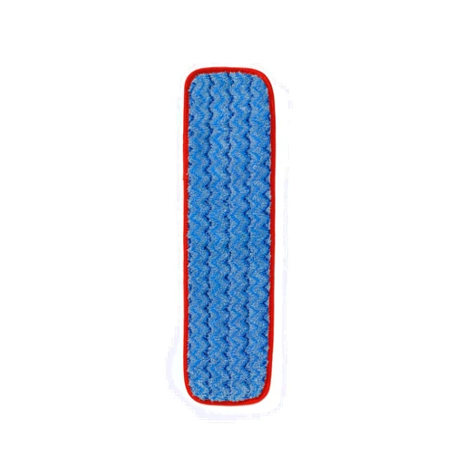 Rubbermaid Commercial Products HYGEN Microfiber Room Mop Pad, 18-Inch, Red, Single-Sided, Damp Mop Head for Heavy-Duty Cleaning on Hardwood/Tile/Laminated Floors in Kitchen/Lobby/Office, Pack of 12