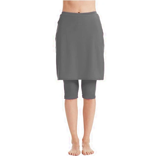 Micosuza Womens Skirted Swim Capris Sun Protective UPF 50+ Swimming Tight with Attached Skirt Sport Leggings