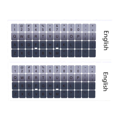 Boaulee 2PCS English Keyboard Stickers,Universal Keyboard Sticker Letters Replacement Stickers for Computer Laptop Notbook(Gradient Gray)