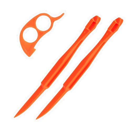 Soft Home Premium Plastic Orange Peeler Lemon Citrus Peel Cutter Vegetable Slicer Fruit Tools (Long Handle Type Orange 2 Pack;Mouse Type random color 1 Pack）