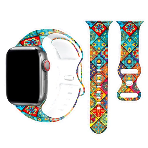 Withtap Marble Texture Watch Bands Compatible with Apple Watch,Adjustable Purple Marble Texture Silicone Smartwatch Band