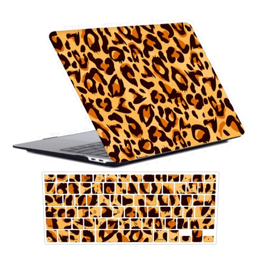 ACJYX Laptop Hard Shell Case Compatible with MacBook Pro 15 inch with Touch Bar and Touch ID 2019 2018 2017 2016 Release Model A1707 A1990, Plastic Laptop Case and Keyboard Cover, Leopard Print