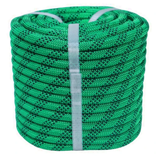 YUZENET Braided Polyester Arborist Rigging Rope (3/8 inch X 50 feet) High Strength Outdoor Rope for Rock Climbing Hiking Camping Swing, Green/Black