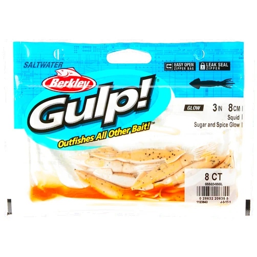 Berkley Gulp! Squid Sugar and Spice Glow, 3-Inch