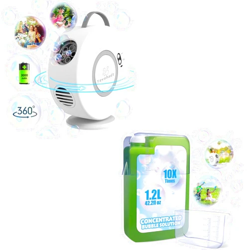 Yevohadt White Bubble Machine for Kids Toddlers with 1.2 L/42.2 OZ Bubble Concentrated Solution